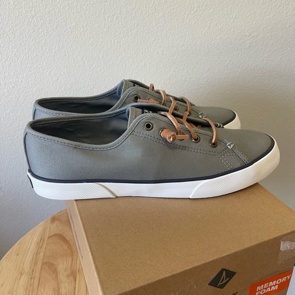 NIB NEW Sperry Memory Foam Pier View Core Grey Sneakers Slippers Shoes Size 8 - Picture 4 of 8